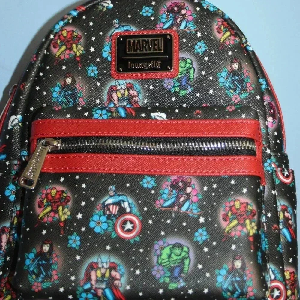 Loungefly Marvel Avengers Mini Backpack Floral Tattoo Print NWT